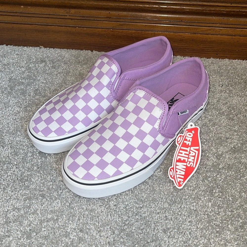 Purple checkered vans